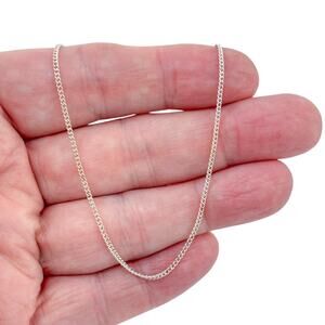 Vintage Sterling Silver 800 Curb Link Chain Necklace 19.5"